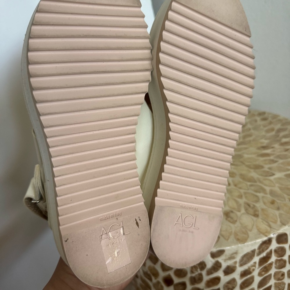 AGL Maya Criss cross Platform Leather Off White Sandals size 36.5 - Picture 10 of 10